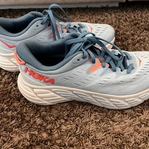 Women’s hoka shoes - blue and salmon pink